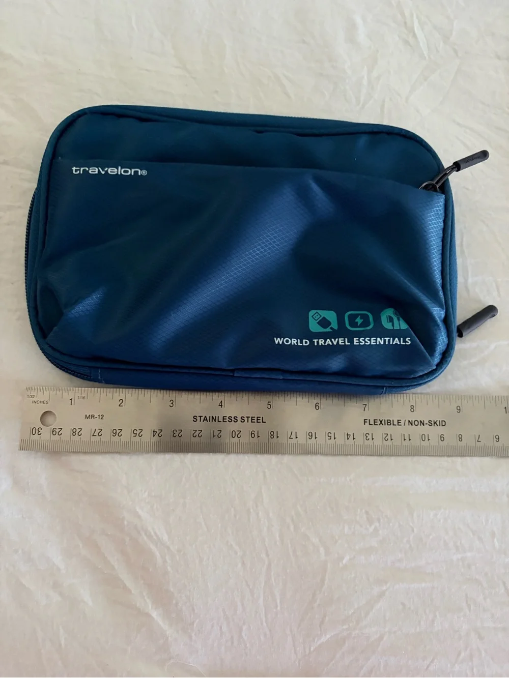 2 piece Travelon Dark Blue Toiletry Travel and Cord Organizer Set